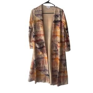 LulaRoe Women's Size Small Aztec Multicolored Duster Open Front Cardigan Sweater